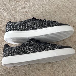 LOFT Women's Black and White Tweed Sneakers